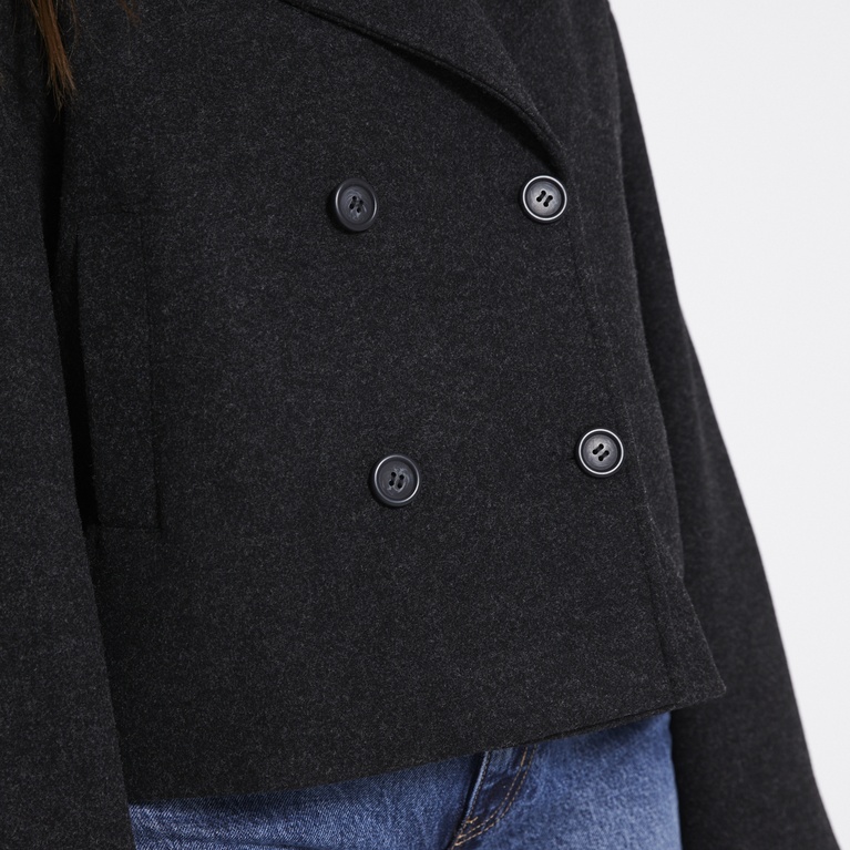 Short coat "Maggie" Black melange